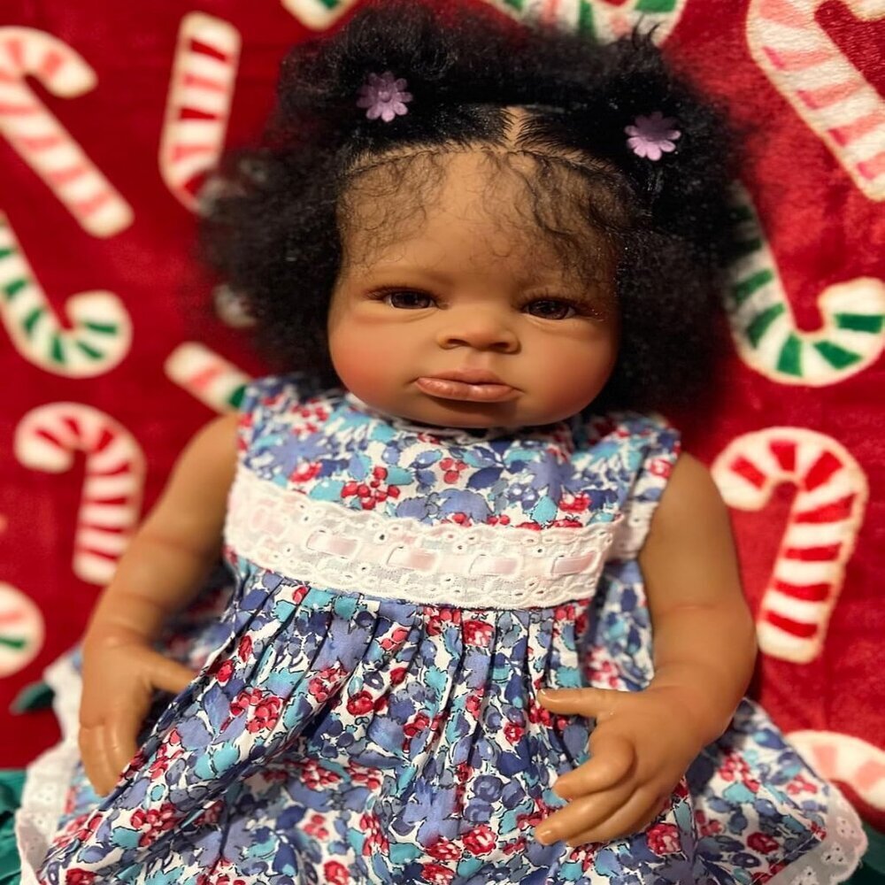 🆕20inch Soft Cloth Body  African American Poseable Limbs Lanny Doll Reborn Baby